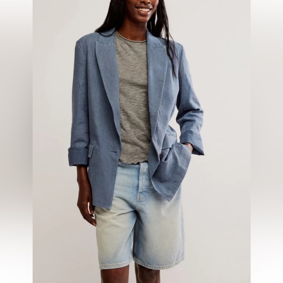 Free People Jackets & Blazers - FREE PEOPLE Prep School Blazer in Color Vintage Indigo